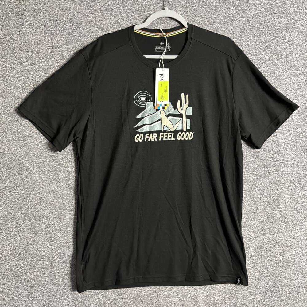 NWT Smartwool Men's XL Go far Feel Food Short Sleeve Merino Wool Blend T-Shirt